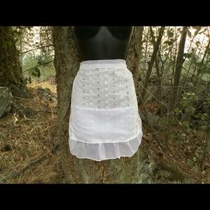 Large size white Apron With Pocket Eyelet Apron